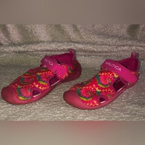 Girls Nautica pink tie dye water swim shoes sz 12